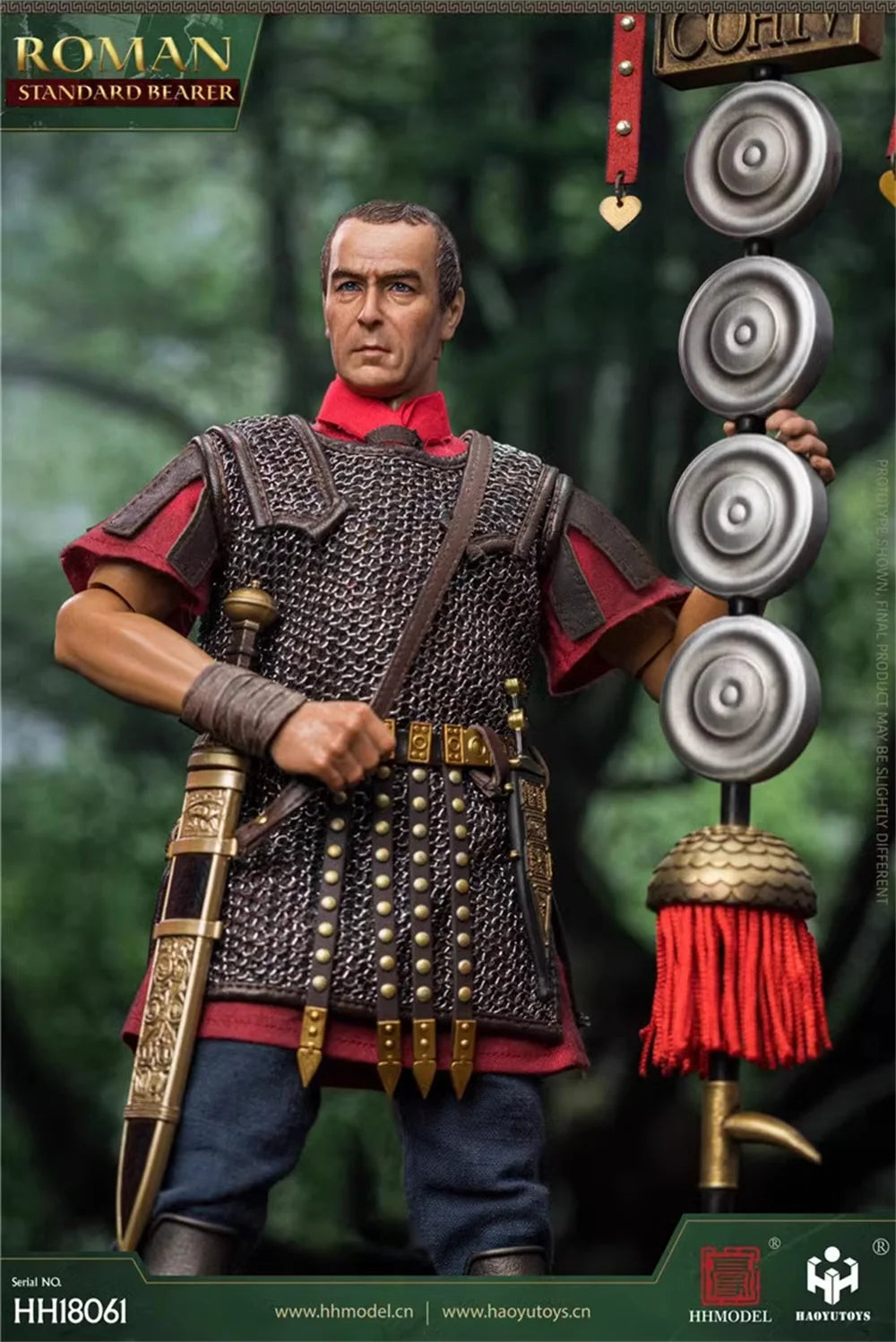 1/6 HHMODEL & HAOYUTOYS HH18061 Vintage Imperial Legion-Rome Flag Bearer Soldier Warrior Full Set Moveable Figure For Collect