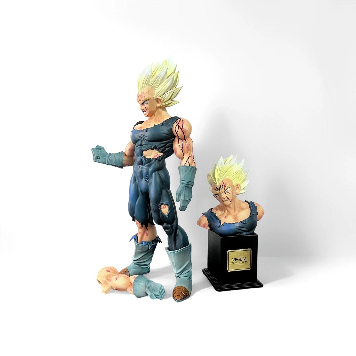 New In stock: Vf Statue, Dragon Ball Z Vegeta Figure, Replaceable Head Sculpture, Majin Vegeta Articulated Figure, 28cm inches