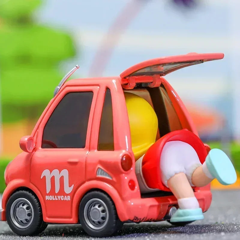 POP MART Molly Car Car Series Mystery Action Figure Anime PVC 100% Original Collectible Desktop Ornament Doll Toy