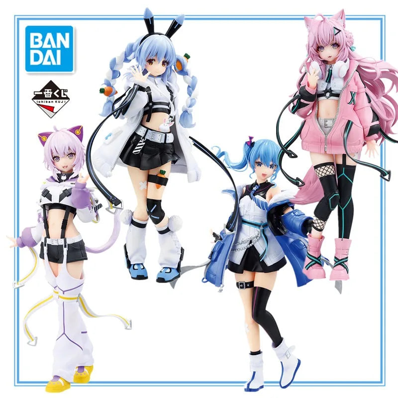 In Stock Original BANDAI Ichiban Hoshimati Suisei Nekomata Okayu Usada Pekora Hakui Koyori Cyberpunk Style Anime Character Toys