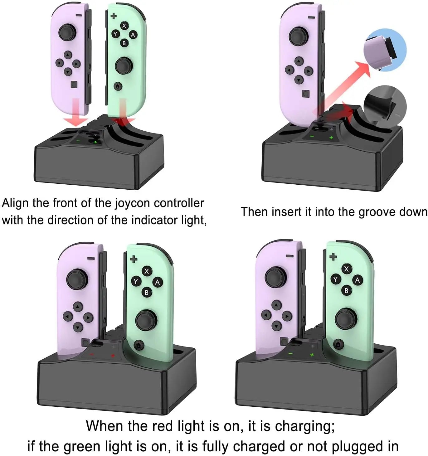 Charging Station for Switch/Switch 2 Joy Con Controller Charging Dock 4in1 Nintendo Switch Joy Con 2 Charger Gaming Accessories