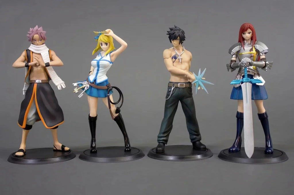 16CM Anime FAIRY TAIL Figure Gray Fullbuster Etherious Natsu Dragneel Set of Stand Posture Model Toy Doll Collection Gifts