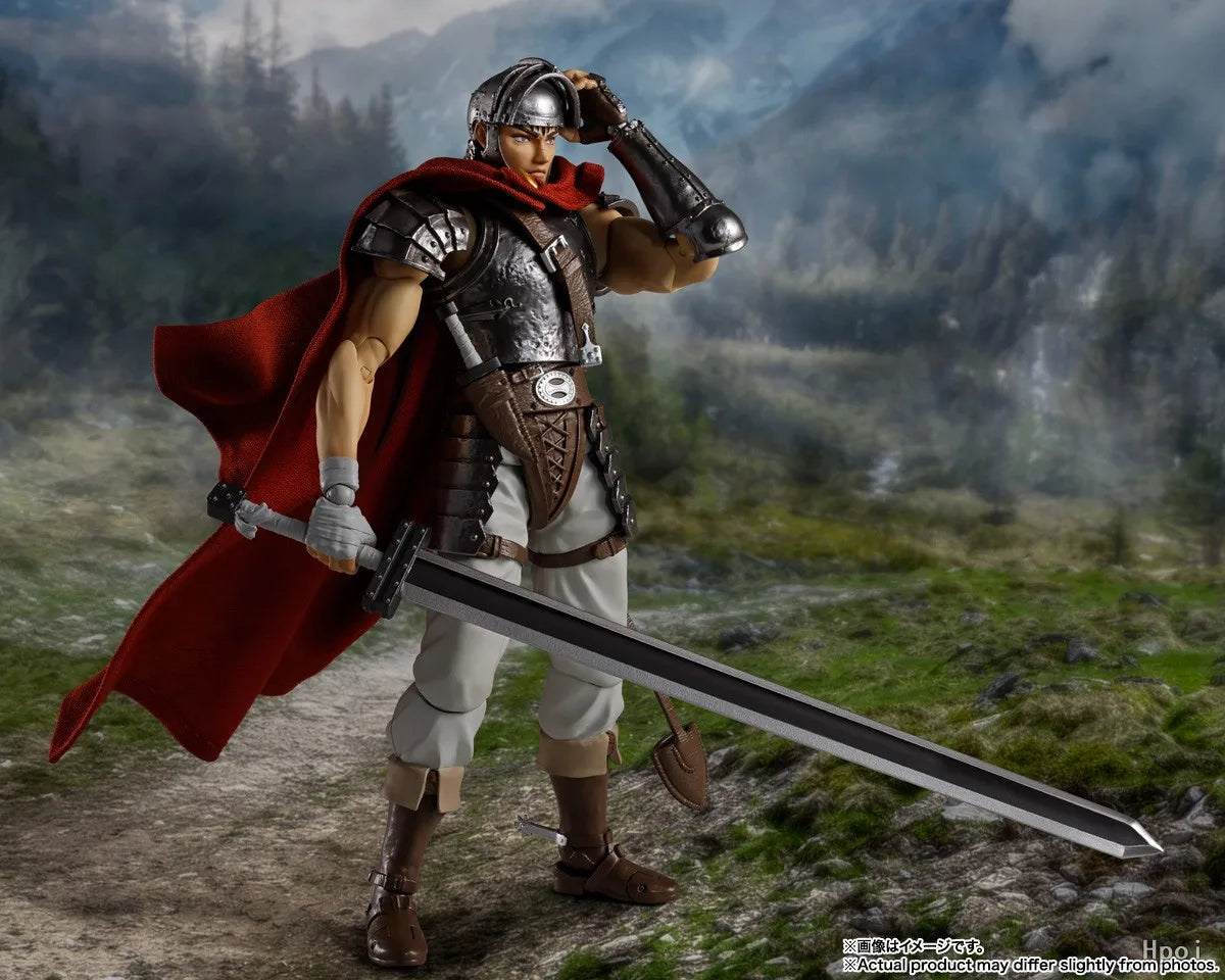 Original Anime Figure Bandai Berserk Guts S.H. Figuarts Action Figure PVC Toys Model Doll Figurine 16CM