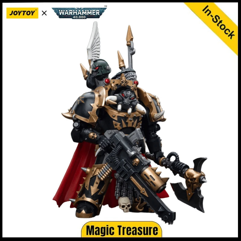 【In Stock】JOYTOY 1/18 Action Figure Warhammer 40K Chaos Black Legion Chaos Lord in Terminator Armour Collection Military
