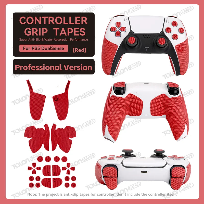 TALONGAMES Controller Grip Tape Anti-slip Sticker Pro Version Compatible with Playstation 5 DualSense Non-slip Protective