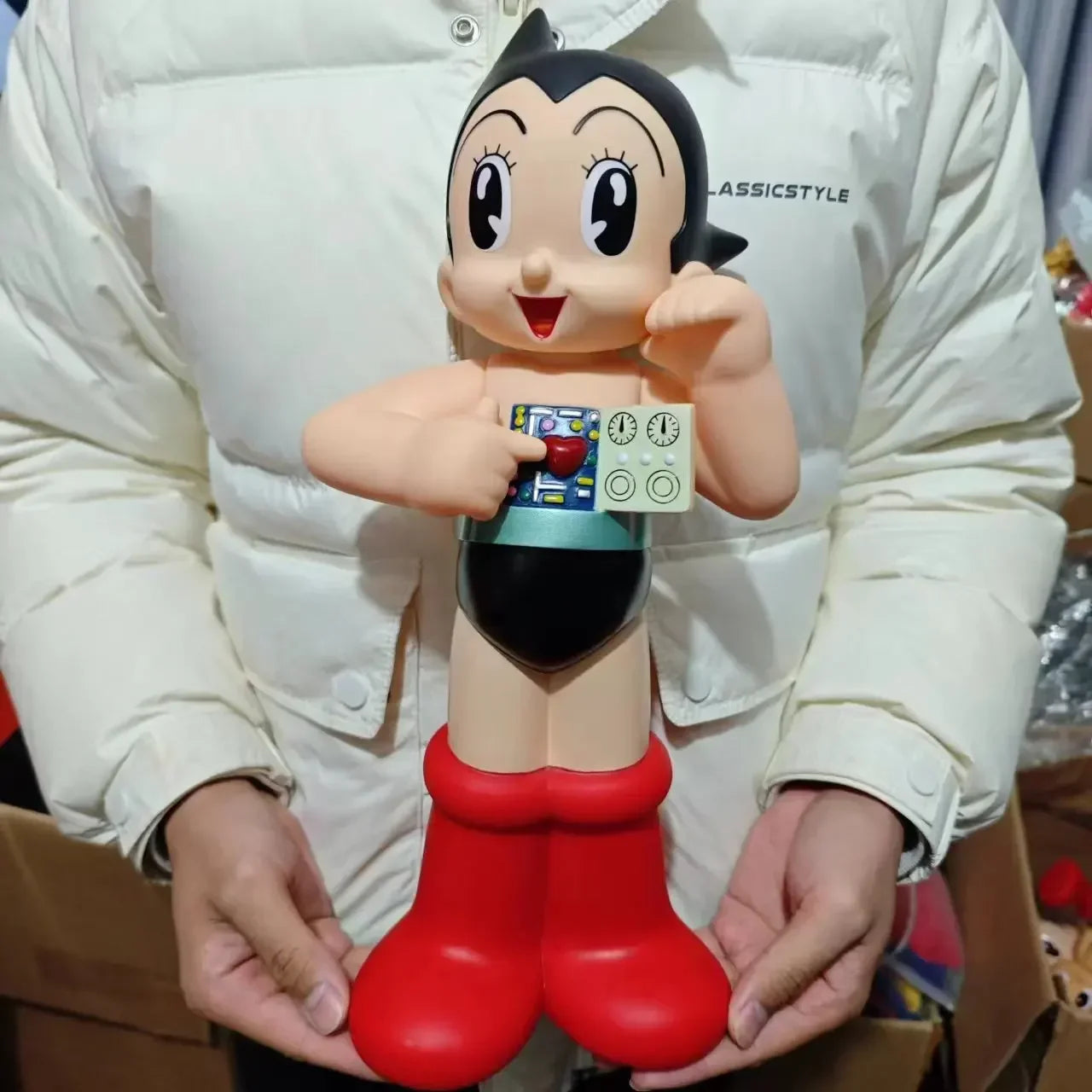New 40CM Large Anime AstroBoy Mighty Atom Tetsuwan Atom Movable PVC Action Figures Statue Collection Model Toys Holiday Gifts