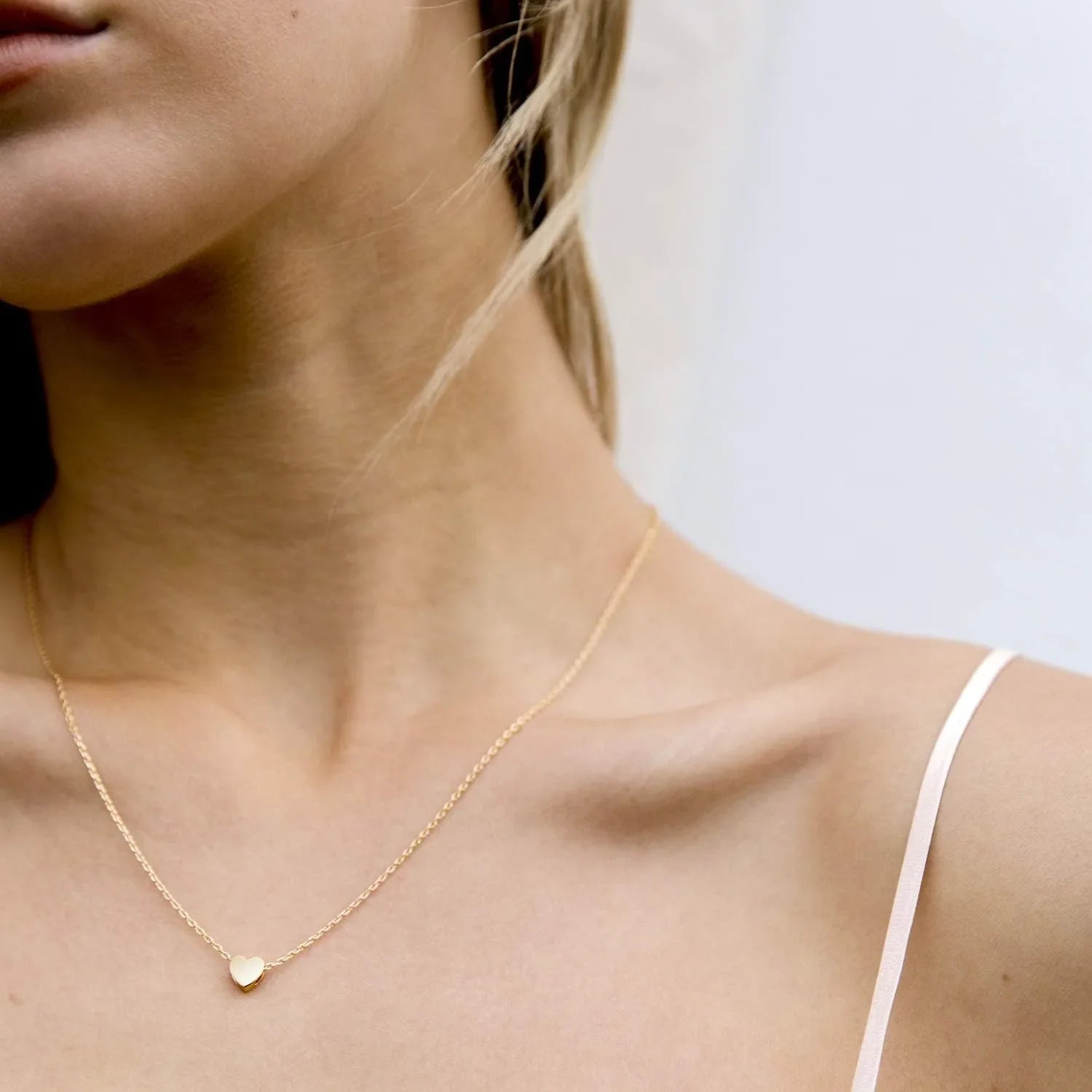 K Vergoldete Herzkette | Versilberte Halskette, süße, zierliche Halskette mit Liebesanhänger für Frauen, Geschenk für Mädchen, Geschenk für Frauen