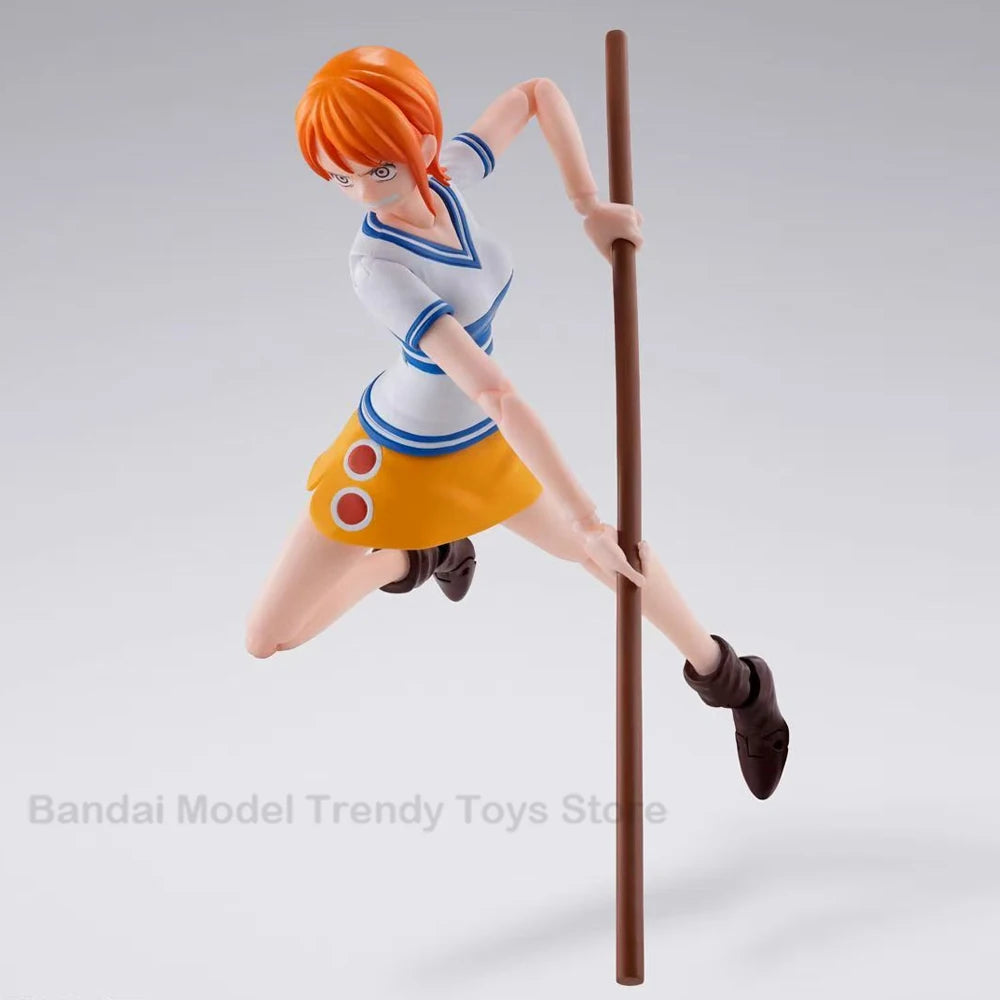 In Stock BANDAI SHF One Piece Model Kit Nami Romance Dawn Anime Action Figure Model Original Toys Ornament Gifts Collecting