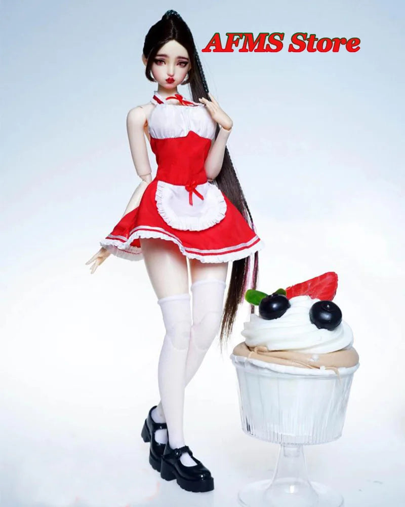 CCN6013 1/6 Women Soldier Sexy Gothic Maid Attire Cosplay Anime Sweet Lolita Servant Uniform Fit 12inch Action Figure Body