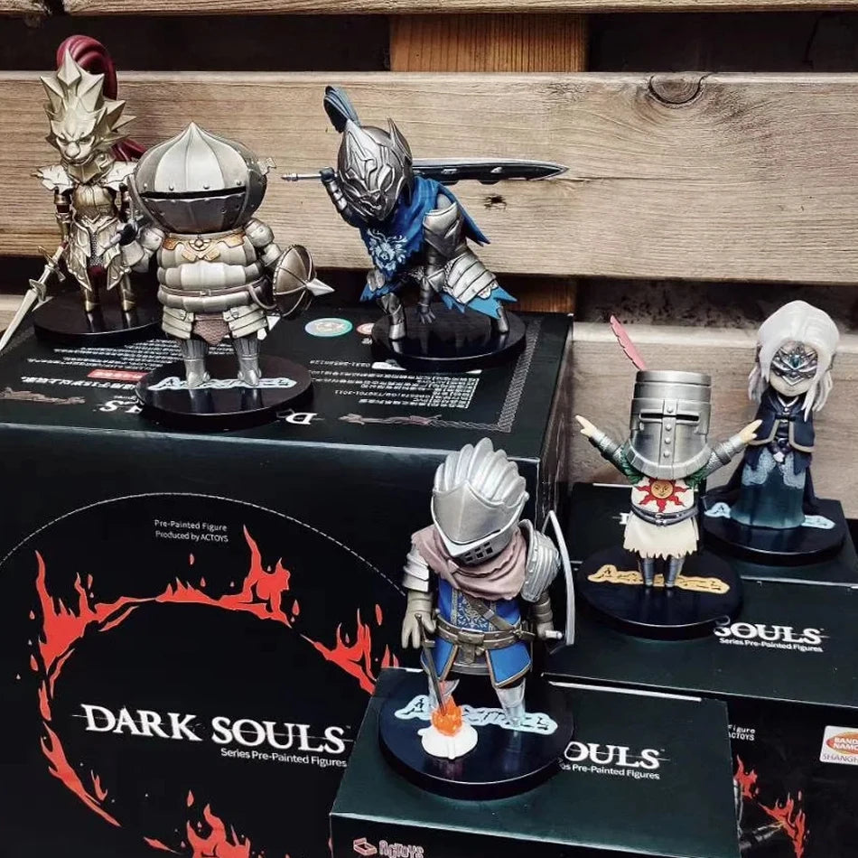 4pcs Q version Dark Souls Figure Set Fire Keeper Artorias Solaire Onion Knight Chibi Action Figure Collection Model Toys