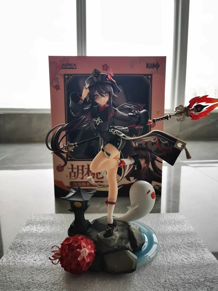 100% Mihoyo Genshin Impact Hu Tao 1/7 Scale Static Figure Snowy Plum Ver. Anime Collectible Statue For Genshin Impact Fans Gift