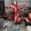 52cm Marvel Comics Figure Iron Man Can Glow High-end Resin Anime Collection Model Desktop Ornaments Holiday Gifts Children Toys