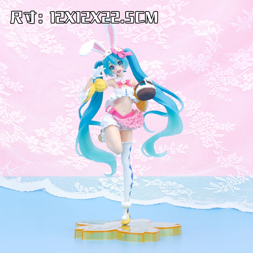 Miku Sakura Lolita Bunny Ears Girl Pillow Miku Swimming Ring Pajamas Rem Rabbit Hug Qiong Mei Figure Anime Cosplay Cushion Doll