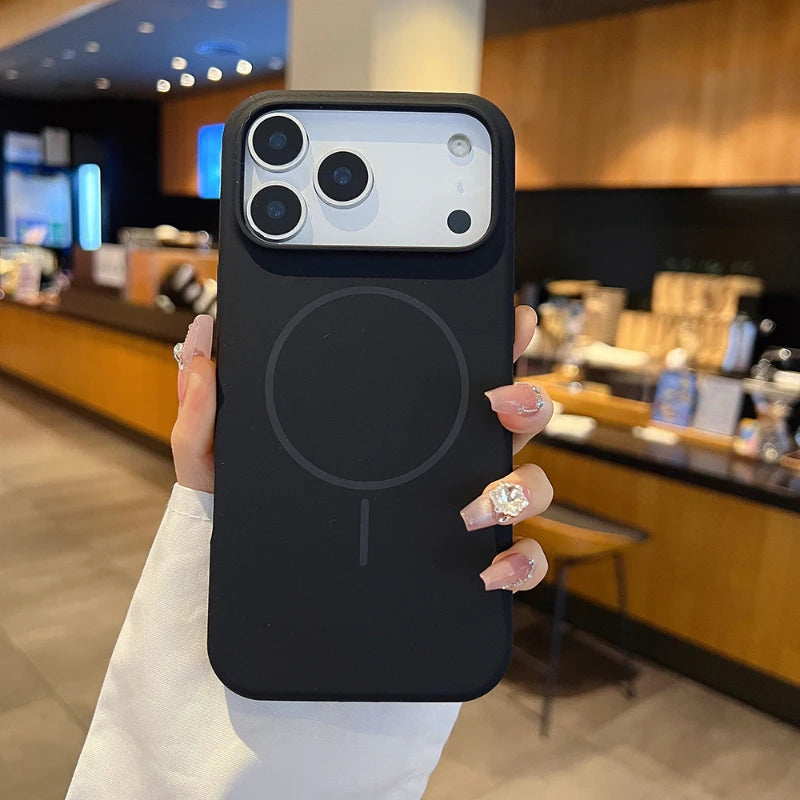 For Magsafe Magnetic Wireless Charging Luxury Solid Color Liquid Silicone Phone Case For iPhone 17 Pro Max Air Bumper Back Cover