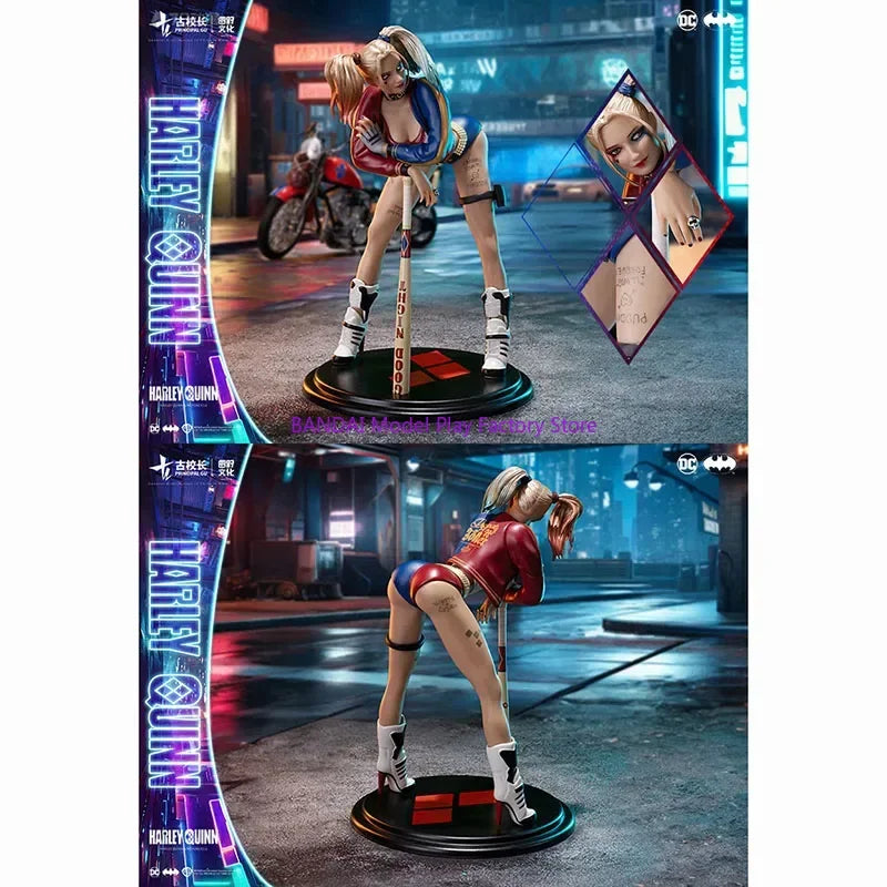 Spot Goods  Genuine Harriet Quinn The Clown Raptor Squad Black Car Motorcycle Female Warrior Full SetFigure Body Sculpture Toy
