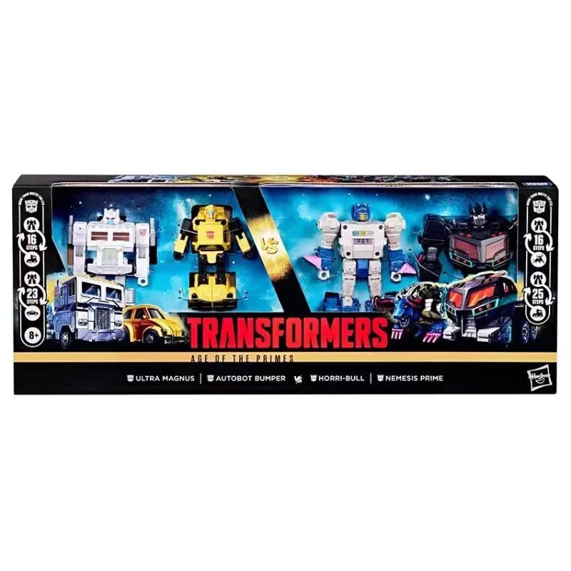 【Hot Sales】Hasbro Transformers Age of Primes Series ULTRA MAGNUS AUTOBOT BUMPER HORRI-BULL NEMESIS PRIME Set Anime Figure