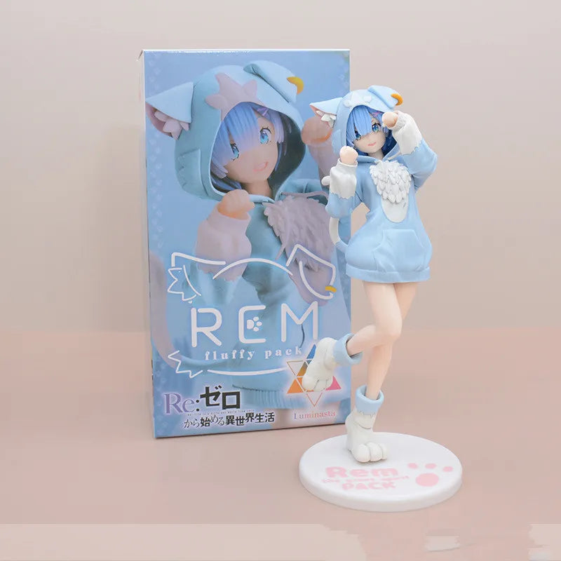 Re Zero Emilia Rem Ram Puck Starting Life in Another World From Zero PVC Action Figure Model Doll Toys