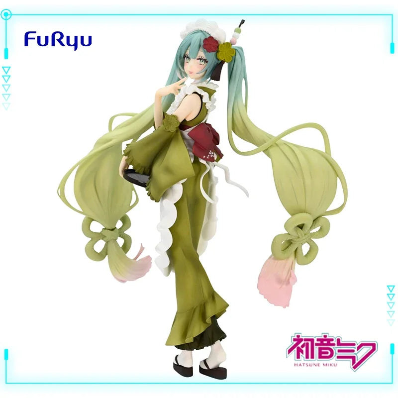 FuRyu Original Genuine Vocaloid Piapro Characters Hatsune Miku Exc∞d Creative Sweet Sweets Matcha Parfait 20cm Model Toy Figures