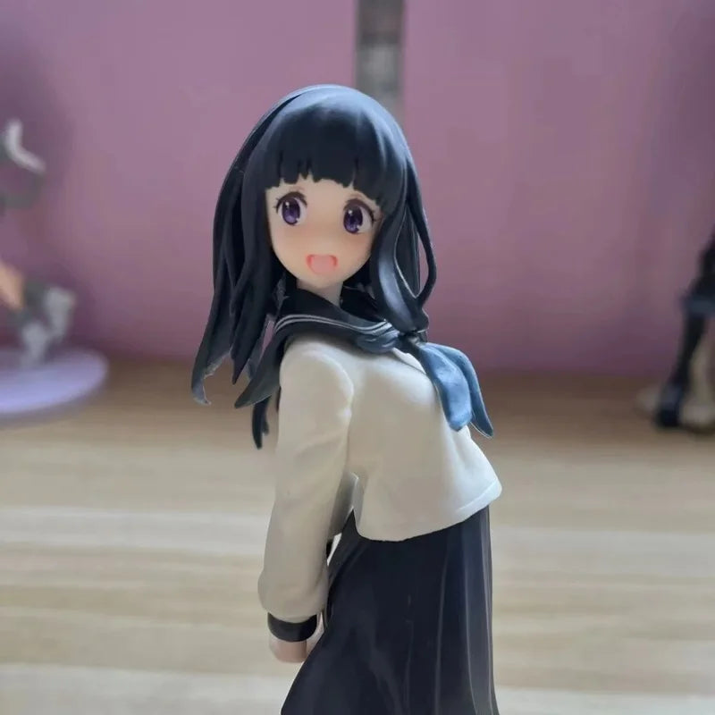 17cm Anime Hyouka Chitanda Eru Jk Uniform Figures Car Computer Case Decoration Model Doll Trendy Toy Gifts Collectible