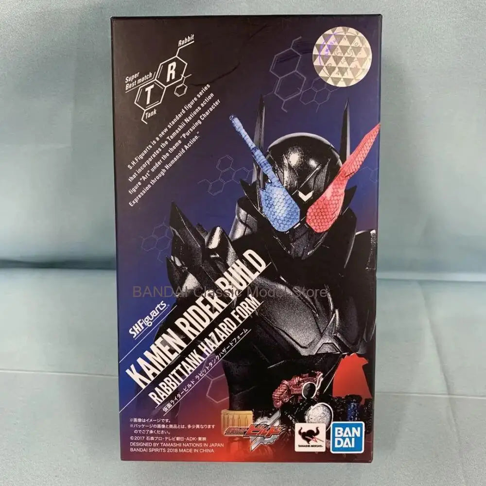 Original Genuine Model BANDAI SHF Kamen Rider 15cm Build Rabbittank Hazard Form Figure Anime Figurine Collections Toys Gifts