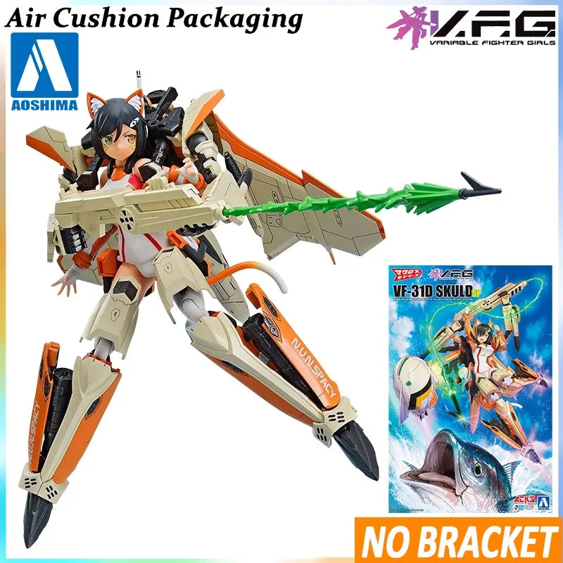 AOSHIMA Genuine V. F.G ACKS Series Macross DELTA MC-07 VF-25G MC-08 VF-31D Skuld Sp Anniversary Action Figures Model Toys Gifts