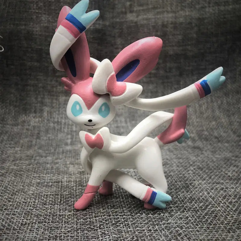 Pokemon Sylveon Eevee Statue Toy Cute Cartoon Anime Action Figure Handmade Model Dolls Kids Girl Birthday Gift Fashion Toys