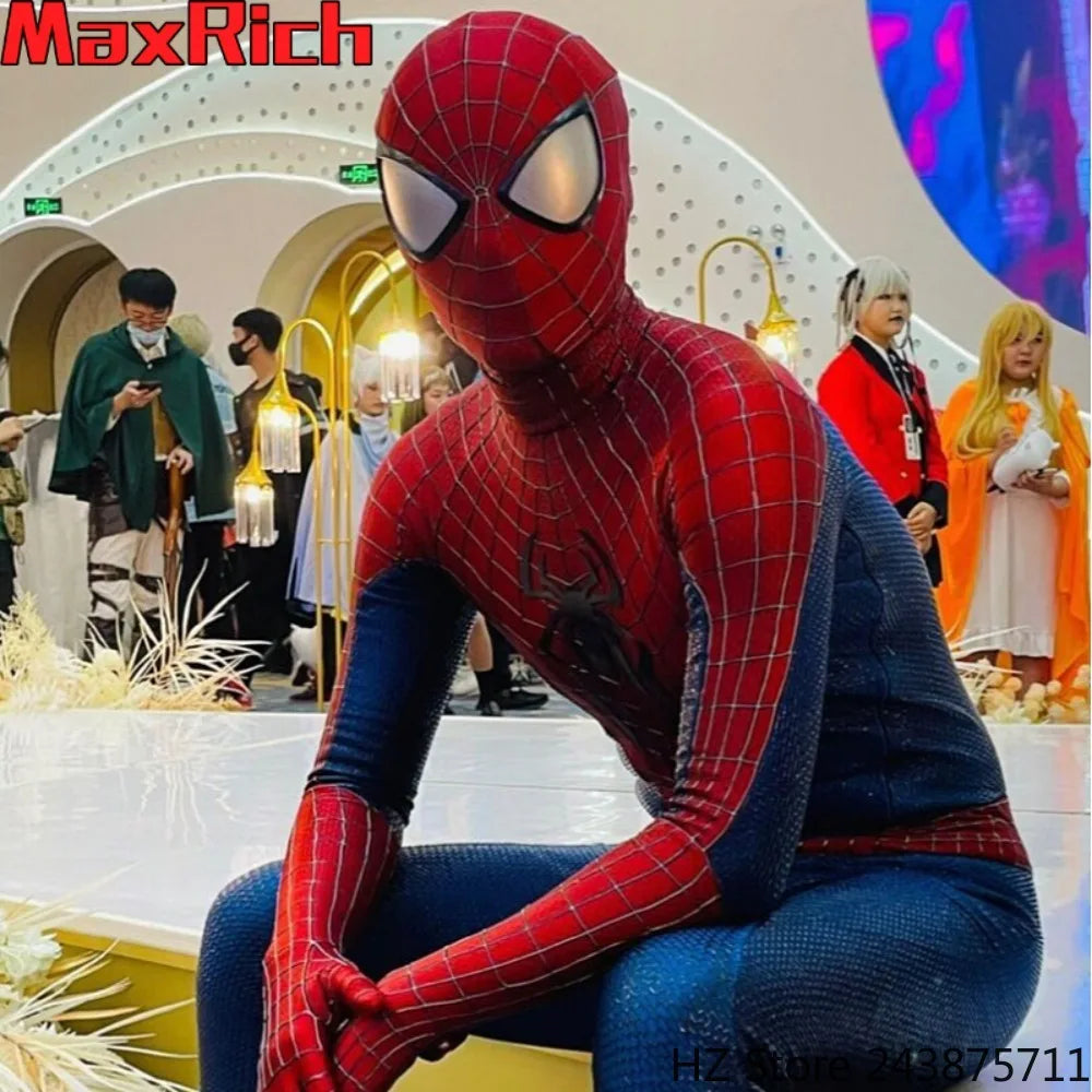 The Amazing Spider-man 2 Jumpsuit with Mask & Shoes 1:1 3D Webs Spider Logo Private Custom Handmade Spiderman Cosplay Suit