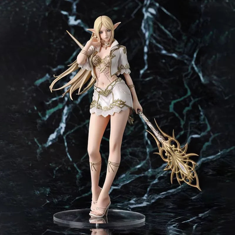 New 24cm 1/7 Anime Figure White Elf/Drow Girl Mage Pvc Action Figures Collection Model Desktop Decoration Trendy Toys In Stock
