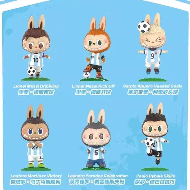 POP MART LABUBU ASOCIACION DEL FUTBOL ARGENTINO Серия Blind Box Мистериозна кутия Guess чанта Играчки Кукла Сладка Аниме Фигурка Настолна