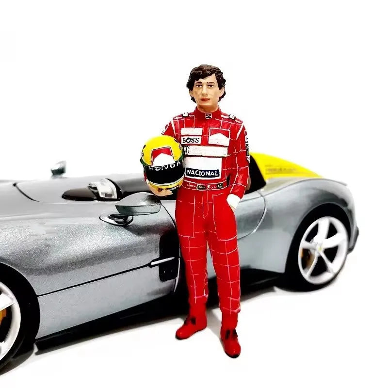 New 1:18 Scale 1Pcs Resin Model Scene Accessory Male Famous Racing Car Racer Action Figure Collection Display Toys Doll Fans