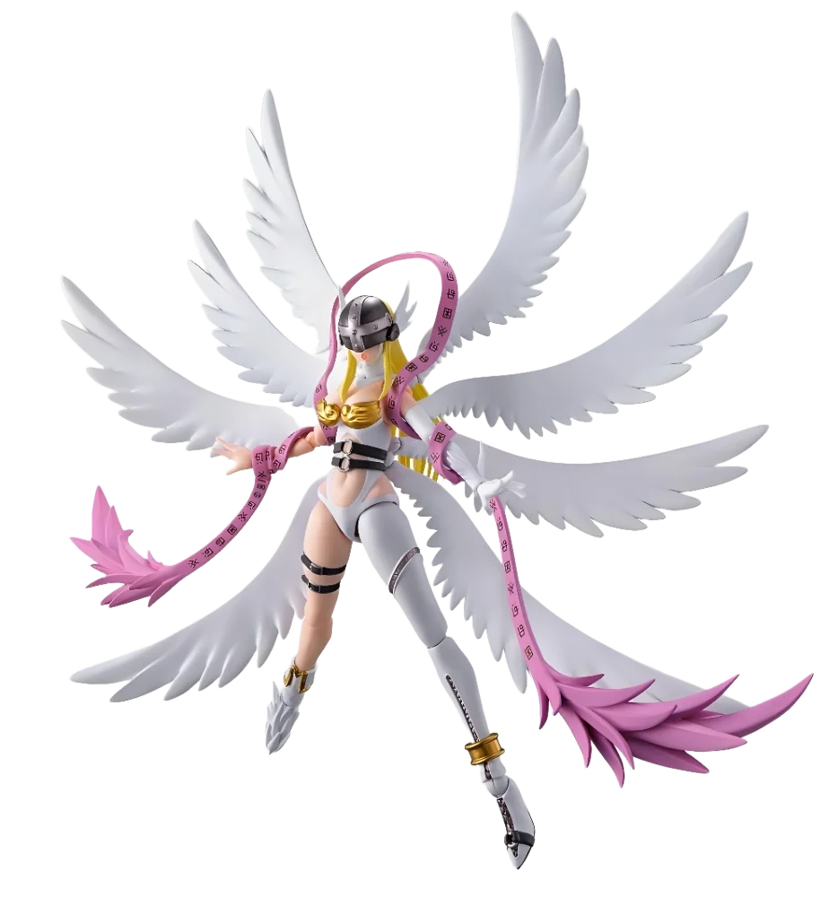 BANDAI SHF Digimon Metal Angewomon Anime Collectible Action Figure Model Toys Ornamental Collectibles Ideal Gifts for Boys Girls