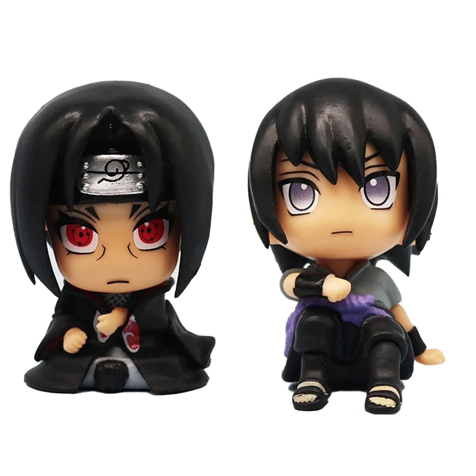 Anime Figure Naruto Kakashi Action Figure Q Version Kawaii Sasuke Itachi Figurine Car Decoration Collection Toy Christmas gift