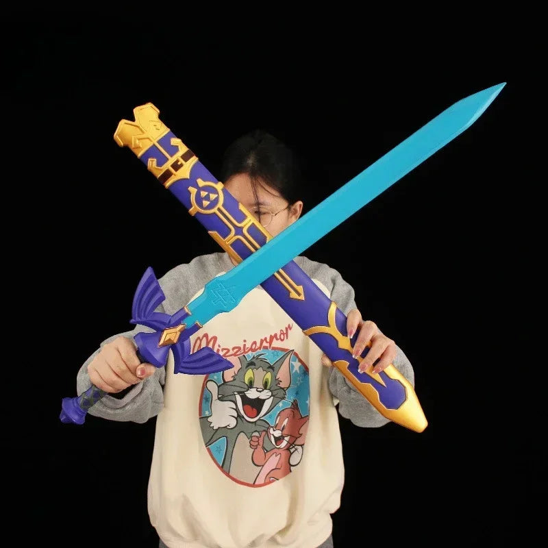 The Hyrule Fantasy Weapon Zeldas Master Sword Hylian Shield 80cm Game Periphery PU Samurai Sword Weapon Model Cosplay Gifts Toys