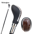 Schwarz Leder Braun Holz Silber Gehstock Mode Dekorativer Gehstock Gentleman Eleganter Cosplay Gehstock Crosier 93cm