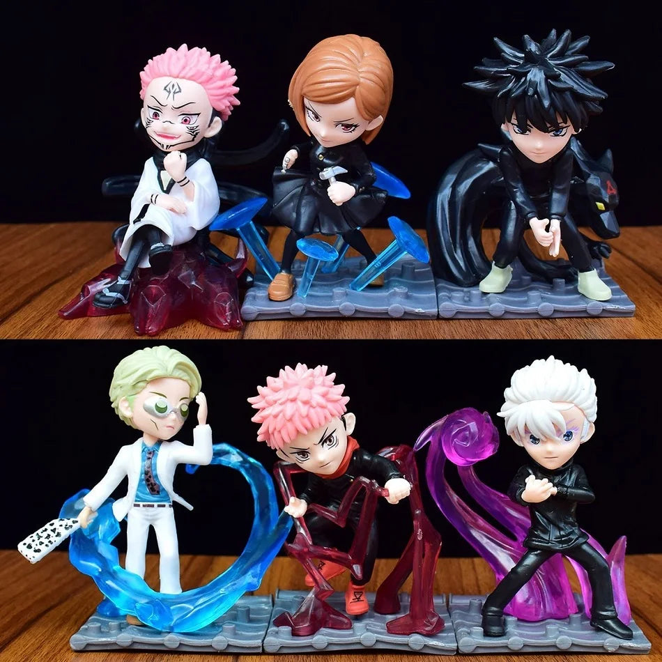 6-Style Anime Jujutsu Kaisen Series Figure Itadori Yuji Gojo Satoru Megumi Combat Special Effects Statue PVC Model Ornament Toys