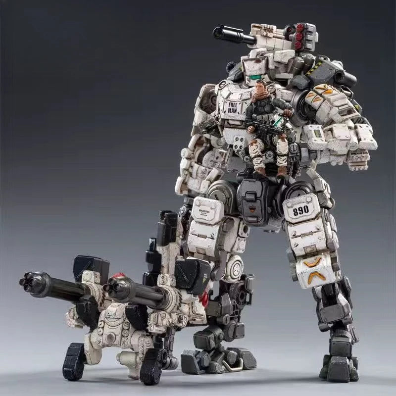 Official Genuine Joytoy Mecha, Steel Bone Robot Toy, Full Articulation Indust Equipped  Military Style Collectible Action Figure