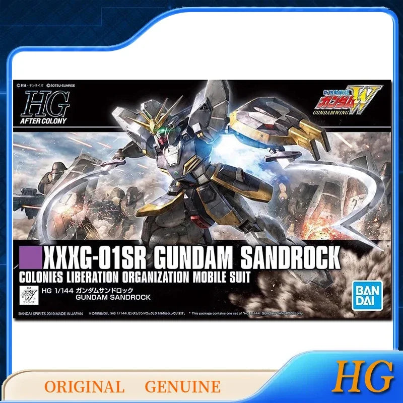 Bandai Original Genuine HG XXXG-01SR GUNDAM SANDROCK Anime Action Figures Toys for Boy Girl Kid Gift Collectible Model Ornaments