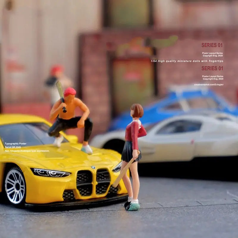 Resin Diorama 1:64 Scale Mini Figures Miniatura  Garage Scenes Minifigures Model Kit DIY Craft Toys Anime Figure Collectible