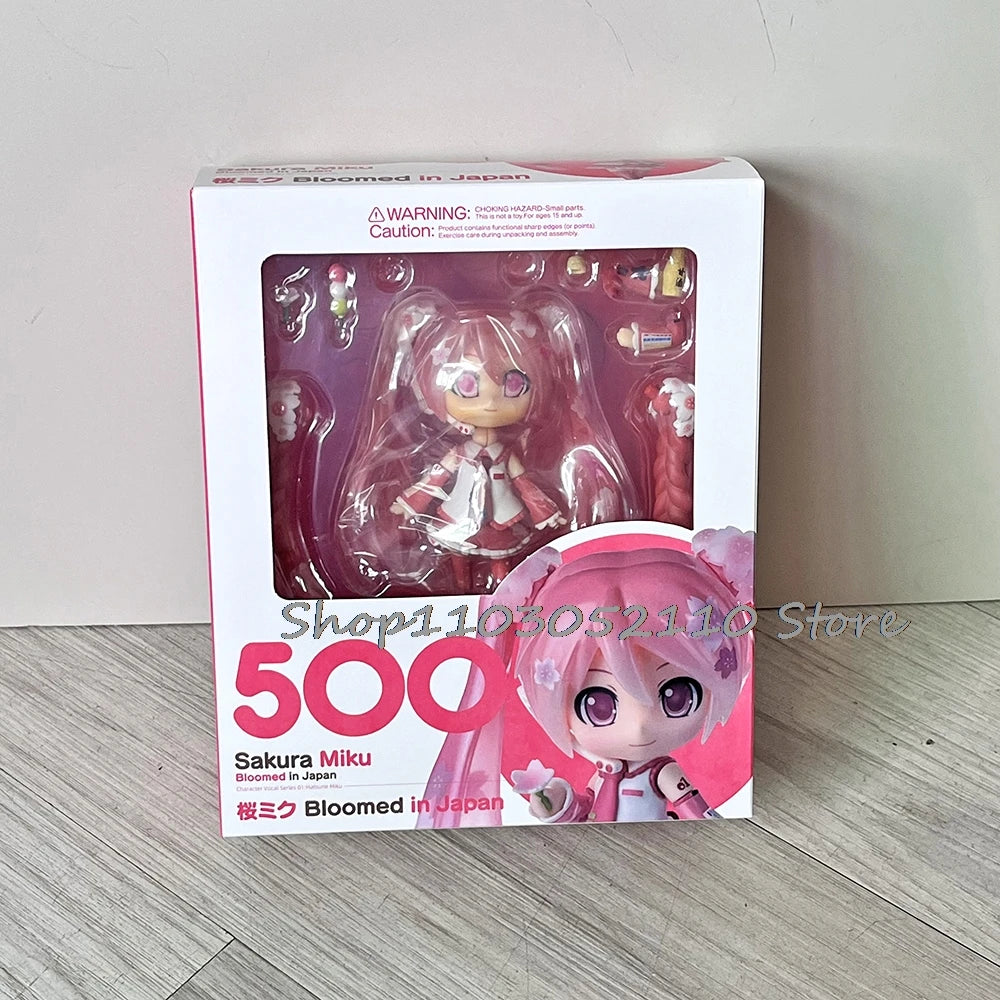 Anime Hatsune Miku 500 Sakura Figure Cute Hatsune Miku Change Face Model Handmade Action Figure Toy Christmas Gifts