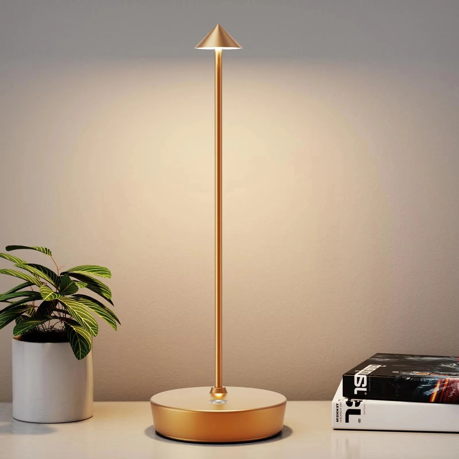 LED Mushroom Spike Table Lamp Touch Tri-Color Dimmable Desktop Decor Lamp Rechargeable Table Lamp Bar Hotel Atmosphere Lighting