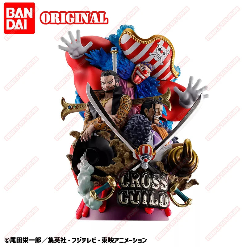 MegaHouse Original ONE PIECE CROSS GUILD Dracule Mihawk Sir Crocodile Buggy Anime Figures Action Model Toys