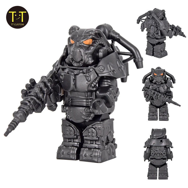 1PCS Military Soldiers Mini Anime Action fallouts Figures Weapons Robot Mecha Building Blocks Bricks DIY Toys for KIDS gift