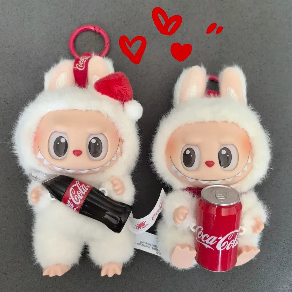 Auf Lager bei POP MART: 100 % Original Cola Labubu Vinyl-Serie Blindbox-Plüschtier – süße Überraschung zum Geburtstag oder zu Weihnachten