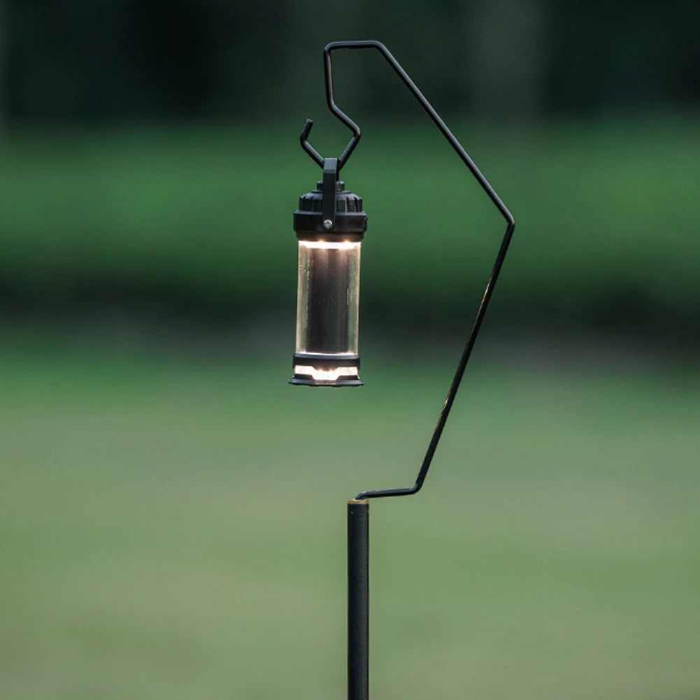 Outdoor Camping Table with Lamp Stand Adjustable Portable Lightweight Folding Table Aluminum Alloy for Camping BBQ Picnics