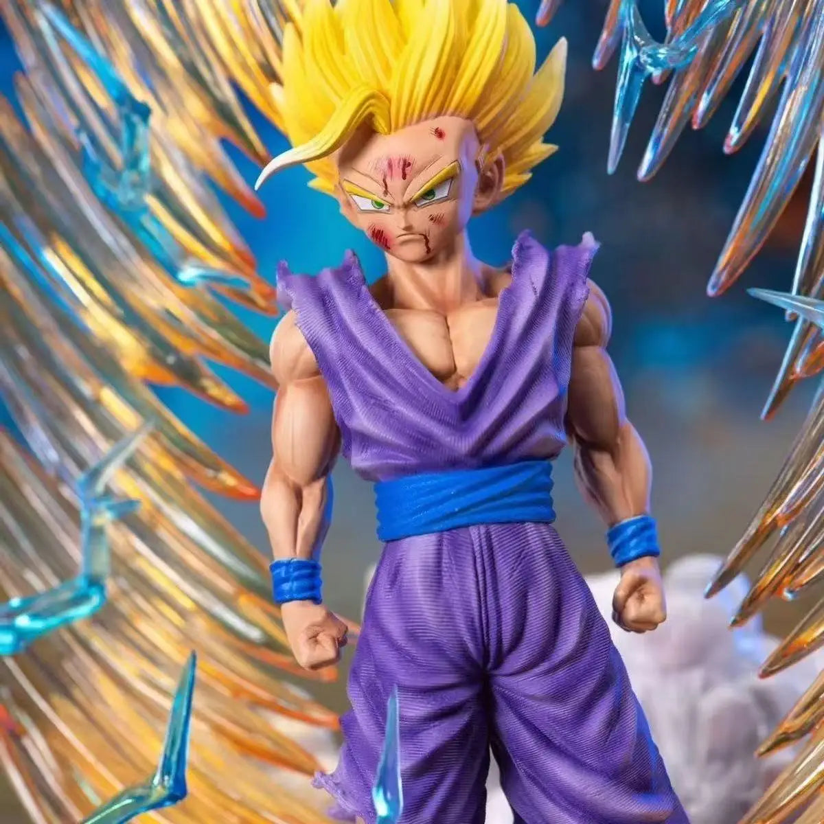 Статуя на JT Dragon Ball Z Son Gohan Фигура Сменяеми глави LED база Super Saiyan Gohan Екшън Фигурки Колекционерски режим Играчки Подаръци