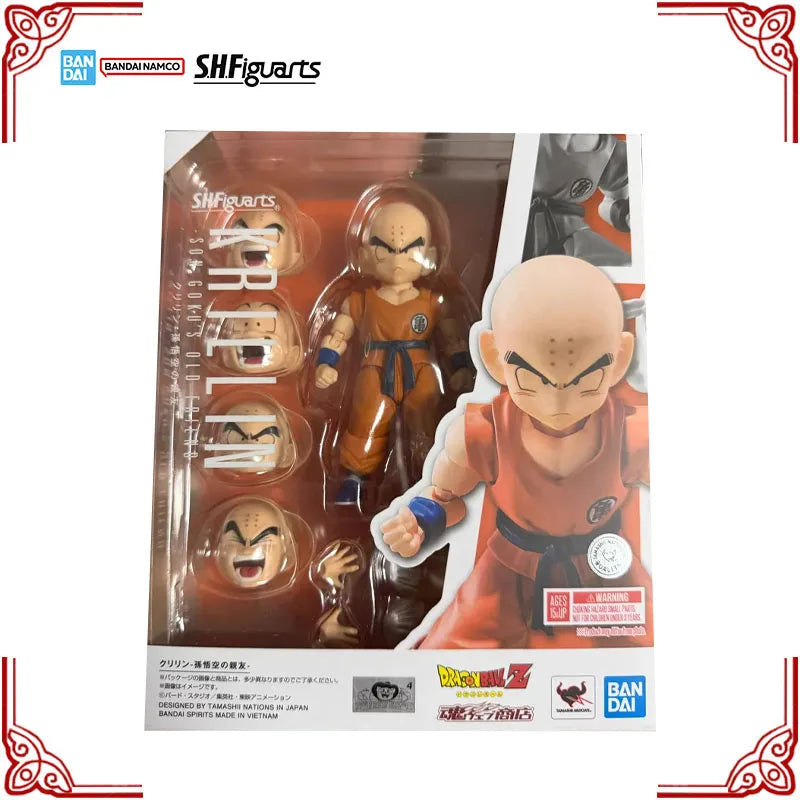 In Stock Genuine Bandai Dragon Ball Z Model Kit SHF Krillin Son Goku’s Old Friend Anime Action Figure Collection Finished Model