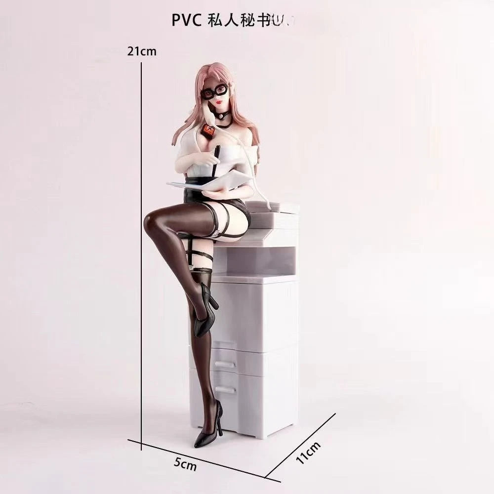 Anime Stuffed Pretty Girl AI Private Female Secretary Bunny Girl Second Round Uniform Series Desktop Case Model Ornament