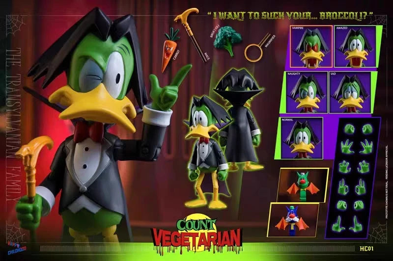 Happy Childhood Anime Toy Destruction Maid Count Duckula Nanni NewHC01 Vegetarian Count 1/12 12cm Figure Model Collectible Toys