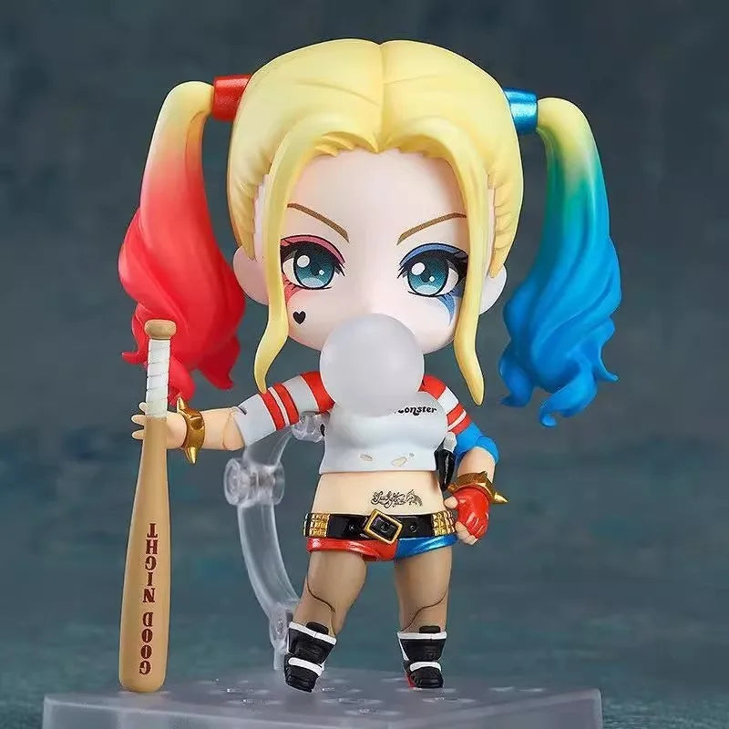 10cm Anime Harley Quinn The Joker Joints Can Move Replaceable Q Version Action Figures PVC Model Statue Desk Decoration Toy Gift