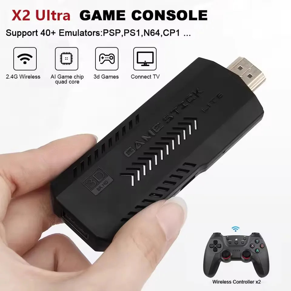 X2 Ultra 256G 60000 Game 4K Game Player HD Retro Video Game Console Wireless Charging Controller TV 30+ Simulators For Kids Gift
